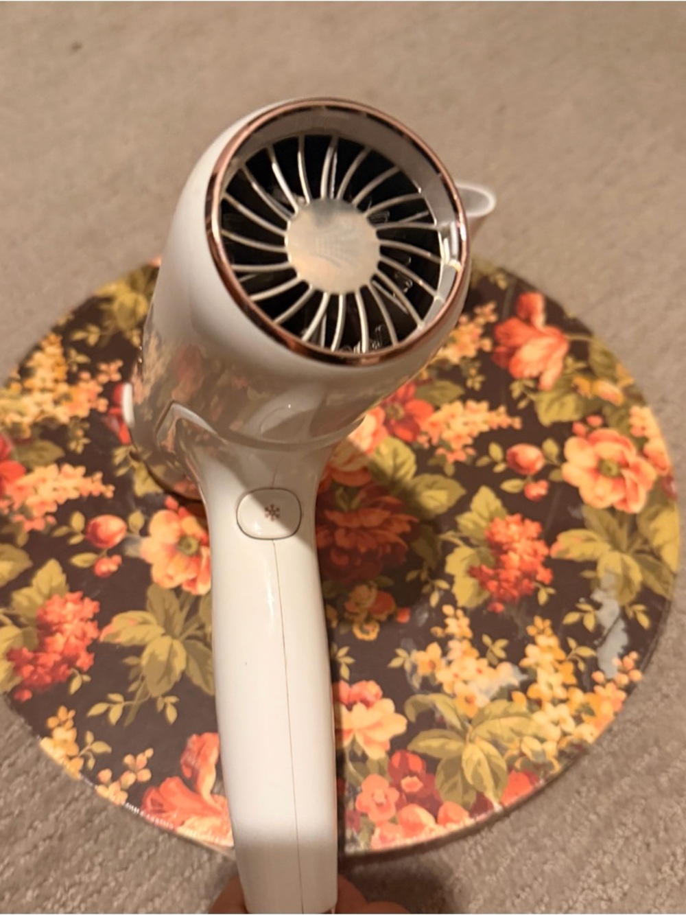T3 White and Rose Gold Compact Hair Dryer